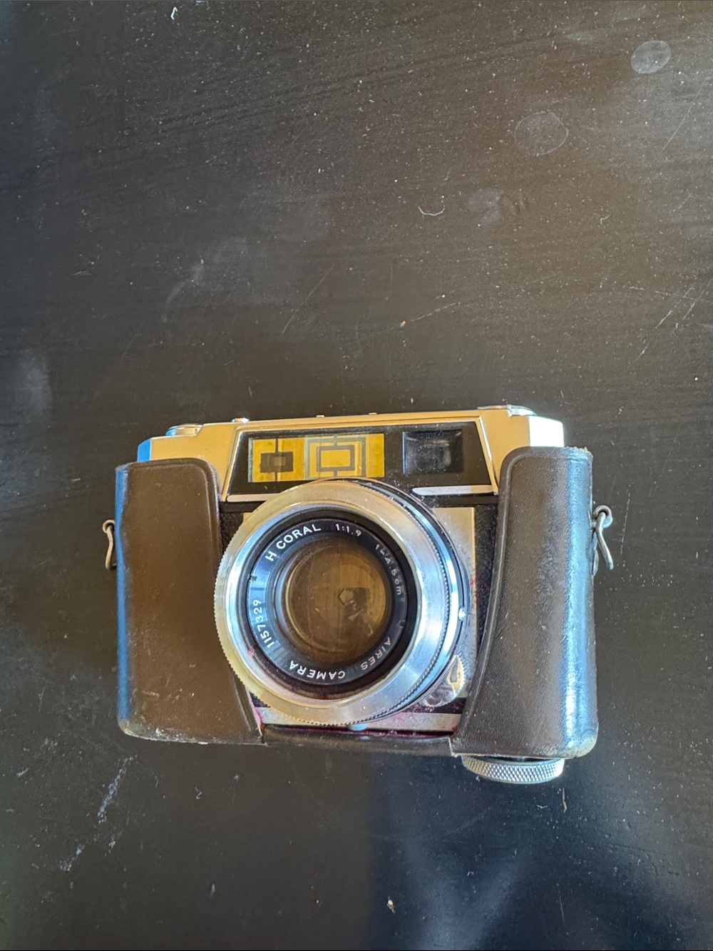 Vintage Film Camera with Black Leatherette and Chrome Accents